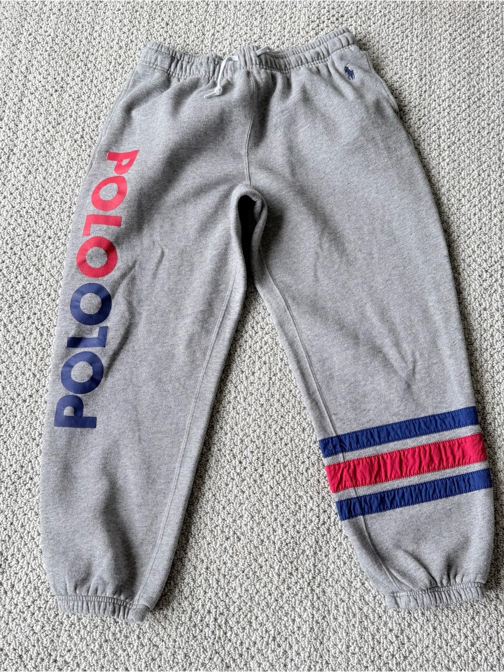 Polo Ralph Lauren Gray Sweatpants with Blue & Red stripes - Picture 4 of 7